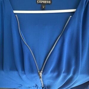 COPY - Express Blue Zip-Up Blouse